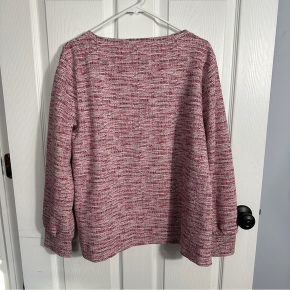 Talbots XL top, cotton blend, long sleeve, pink, spring, office, date night - Picture 6 of 8